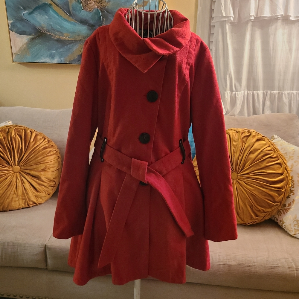 HOLD ❤Red hi low coat❤ - Picture 1 of 3